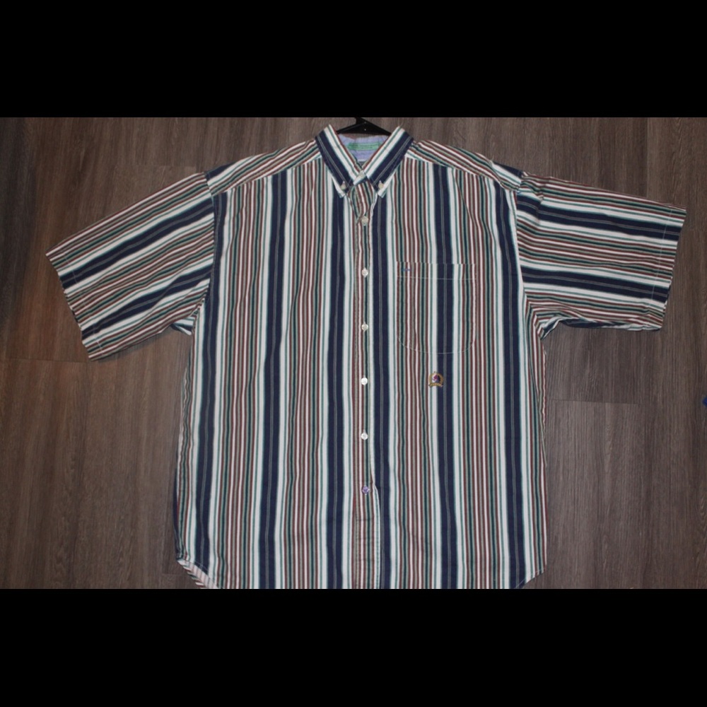 VTG L/S, “CRAZY COLORWAY.” BUTTON DOWN